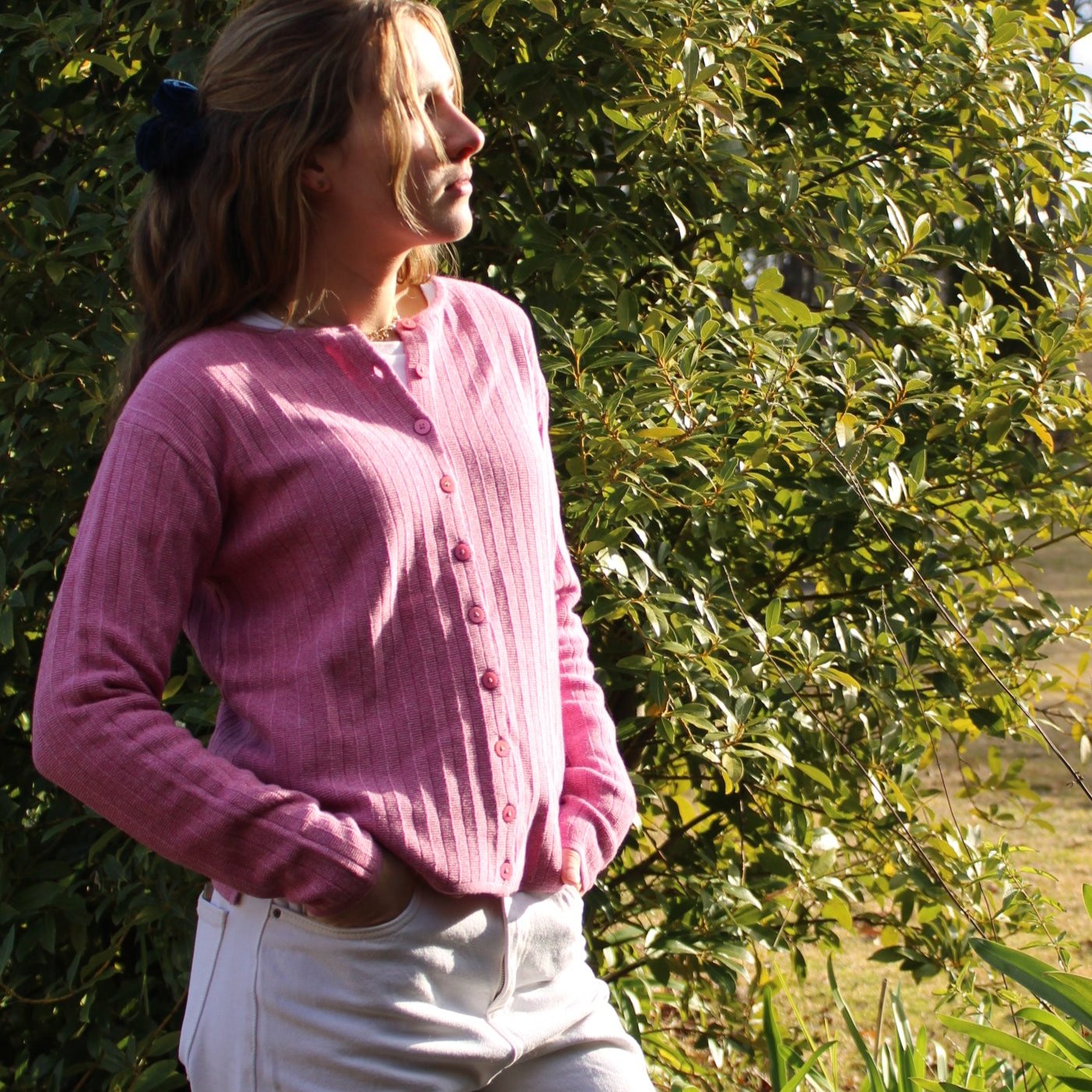 Charlotte Mansted's Sapho Cardigan for women in Pink Twist