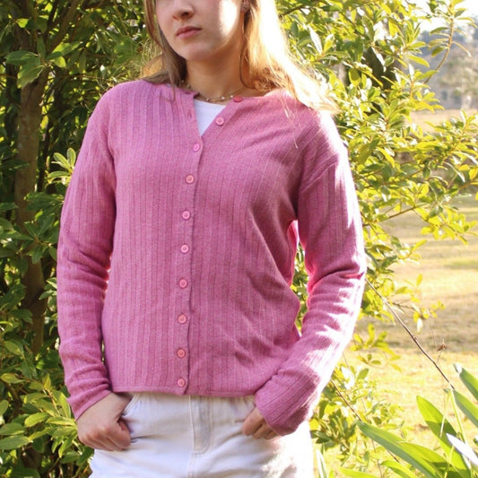 NoK's Sapho Cardigan for women in Pink Twist