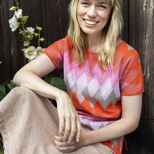 NOK DU DU Top in Red By Charlotte Mansted.