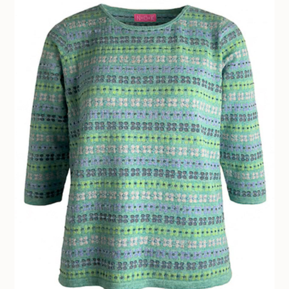 NOK Nature of Knitwear Ella Top in Sea By Charlotte Mansted