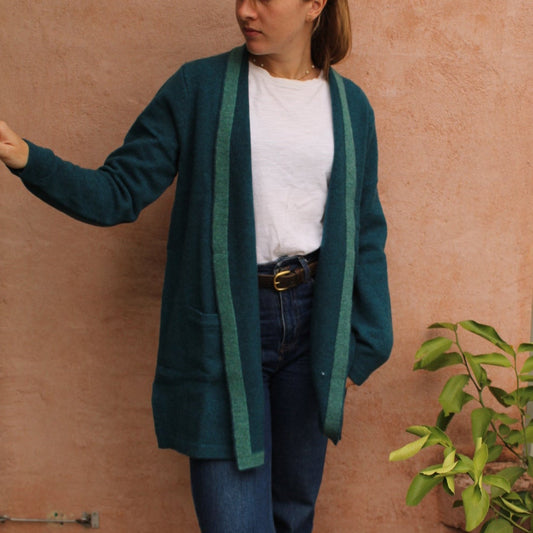NOK Danish knitwear. Long cardigan Moe in Dusk