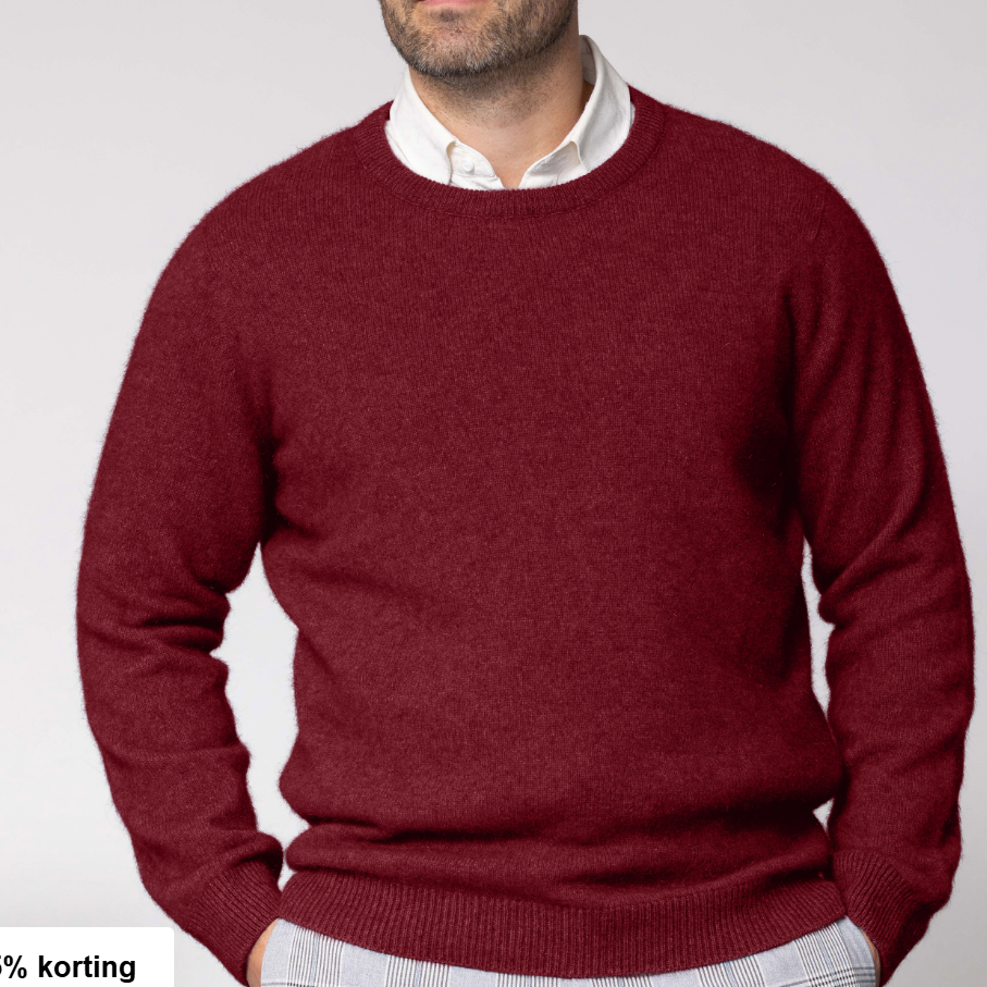 Men's Possum and merino wool sweater in red