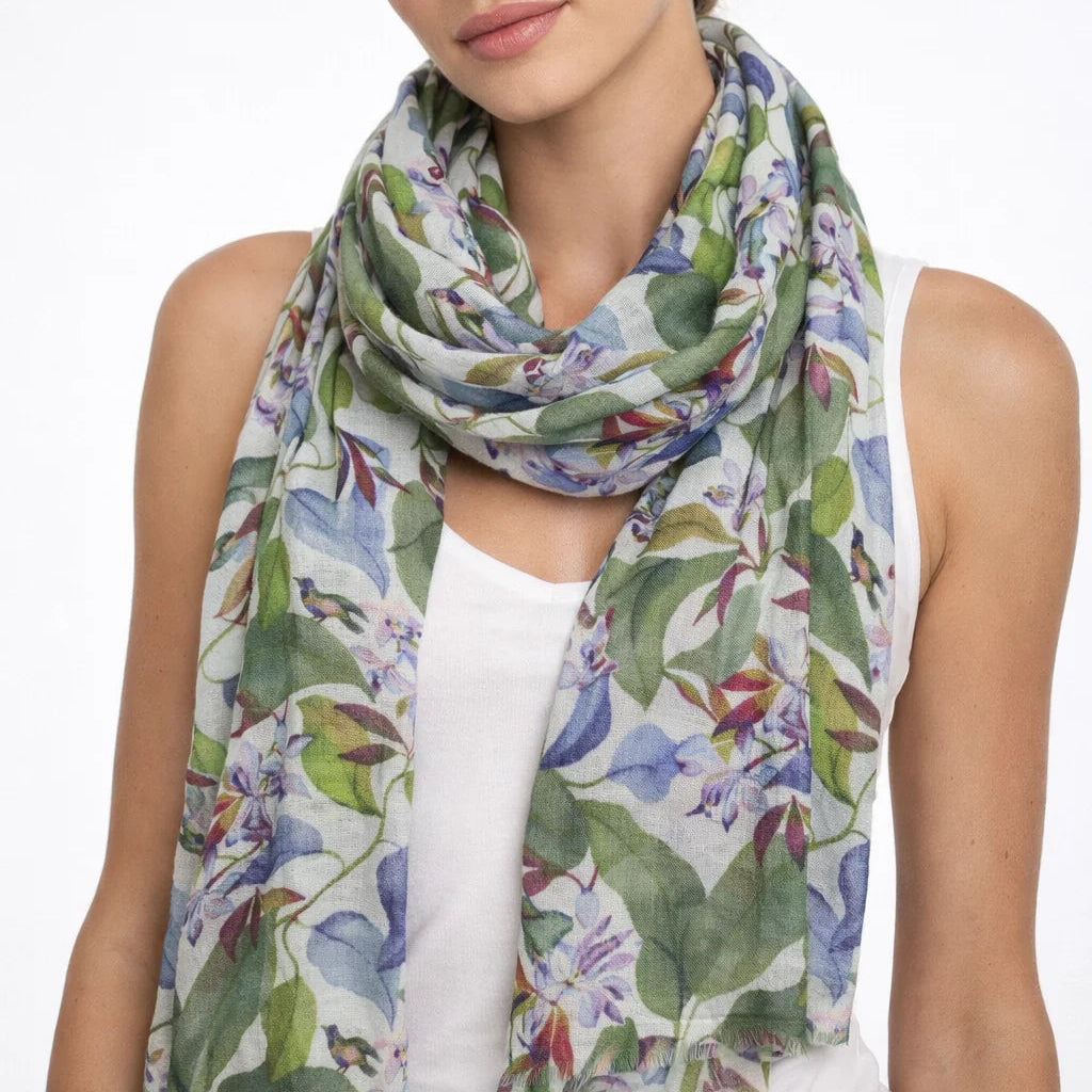 Merino and silk scarf