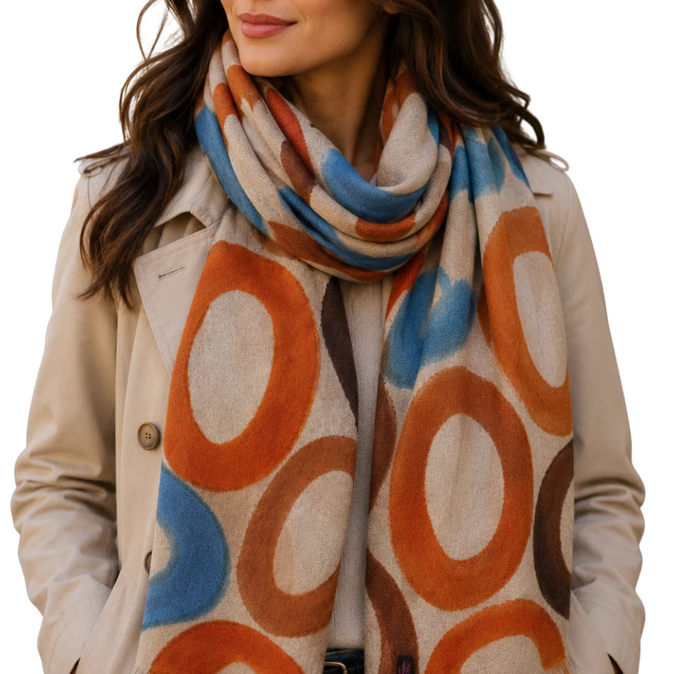 Luxurious Australian Merino Scarf with bold design