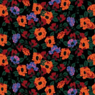 wool and silk scarf in green orange and purple.