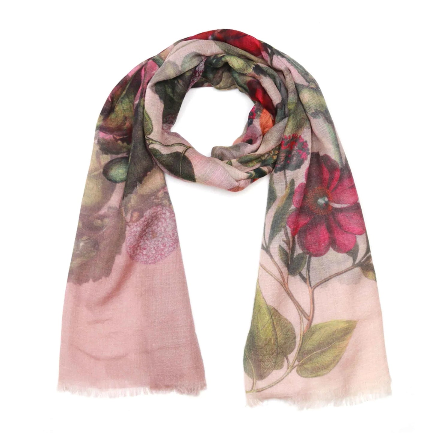 floral linen scarf