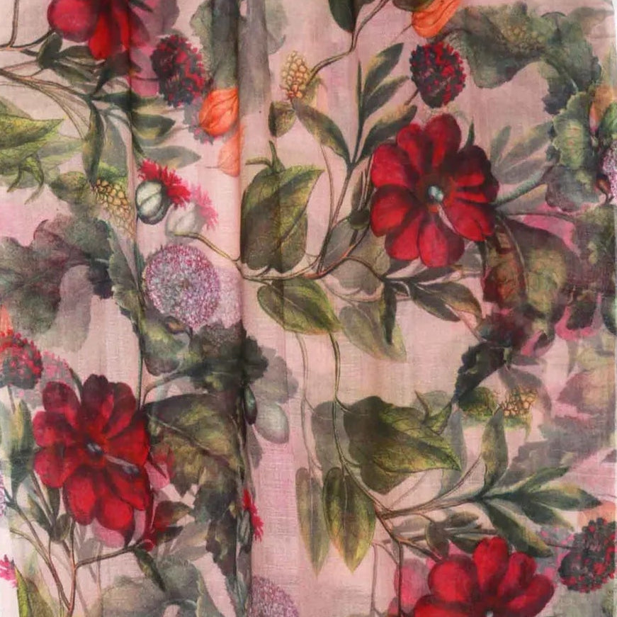 linen scarf in pinks