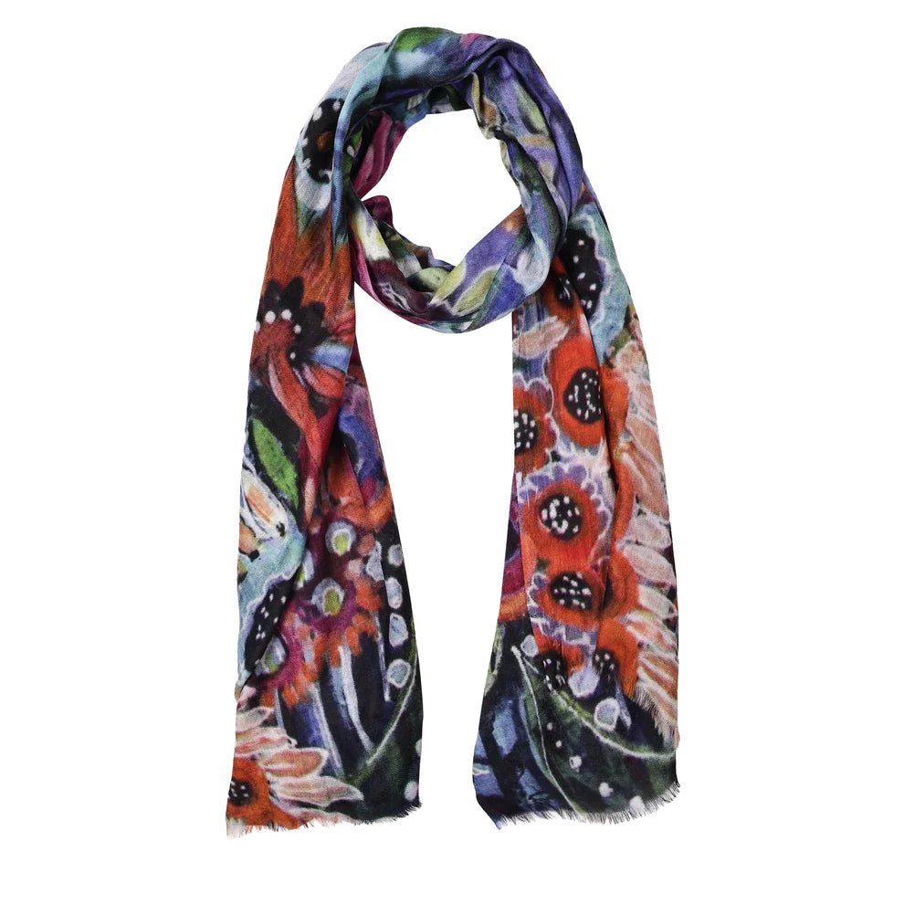 merino wool scarf with silk