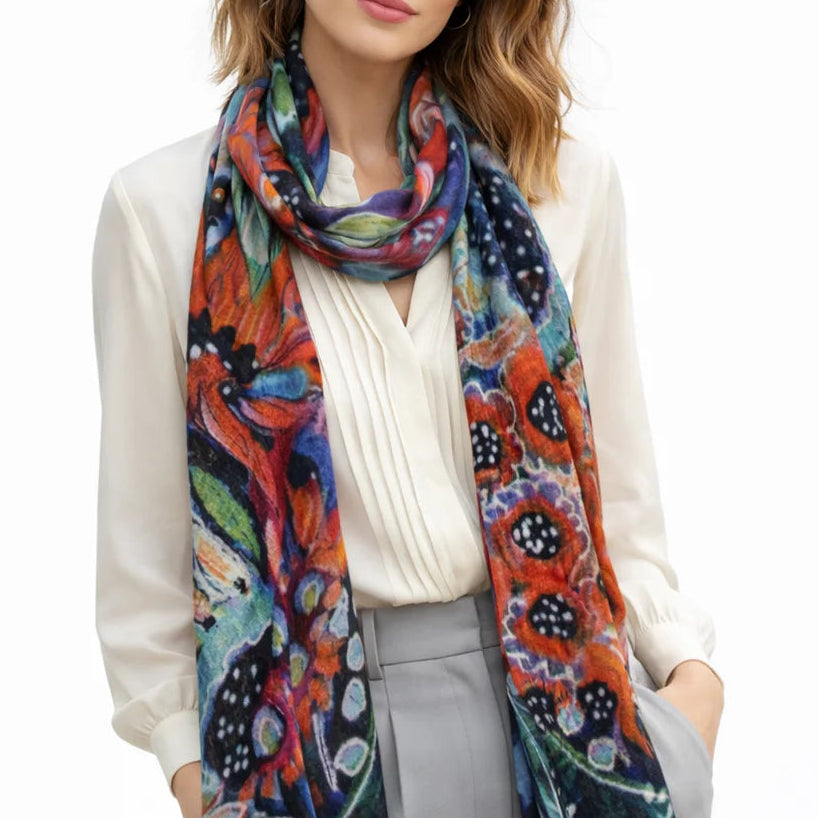 Merino wool and silk scarf