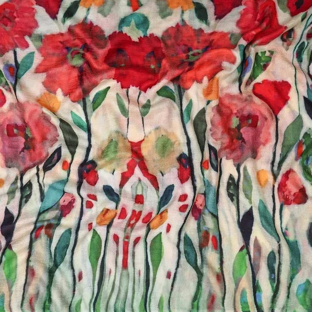 Merino wool and silk scarf
