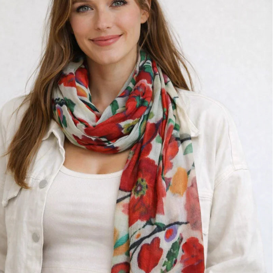 Merino wool and silk scarf W26-19