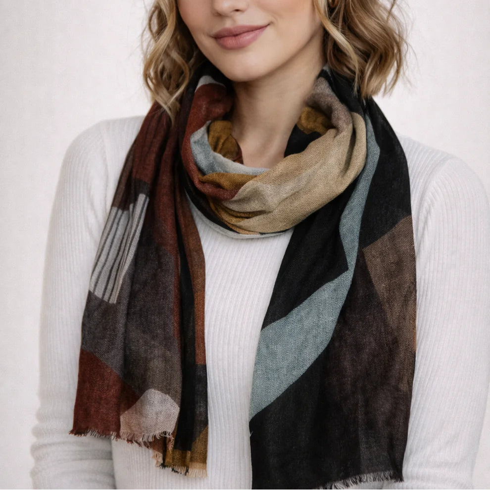 merino wool and silk women's scarf