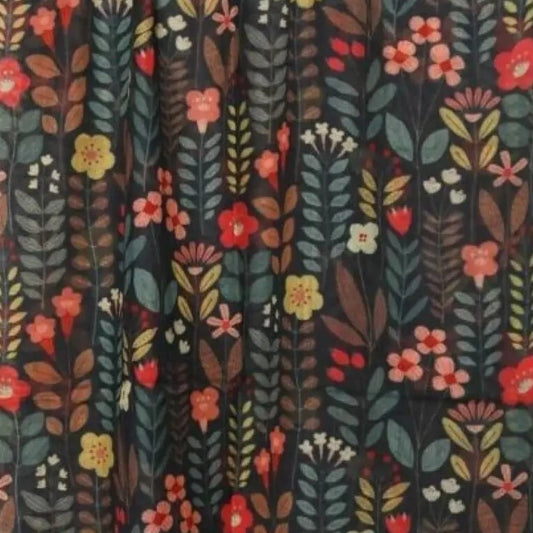 Merino/Silk Scarf - Night Garden
