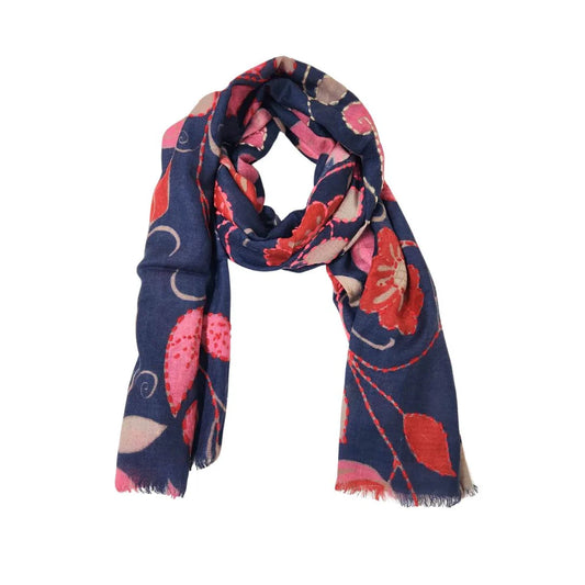 Merino embroidered scarf