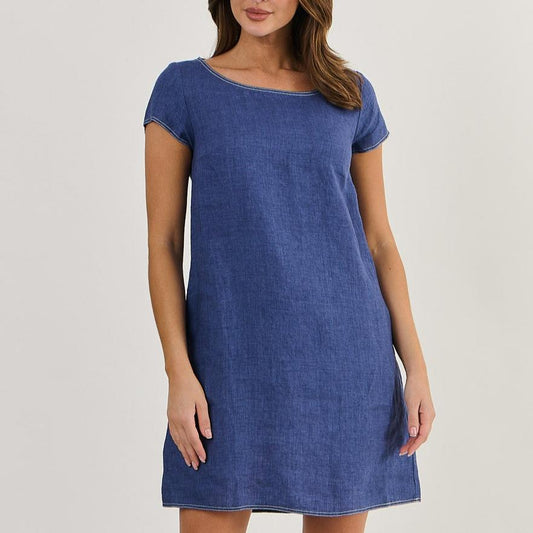 Naturals by  and J linen shift dress in Delta Ga237.