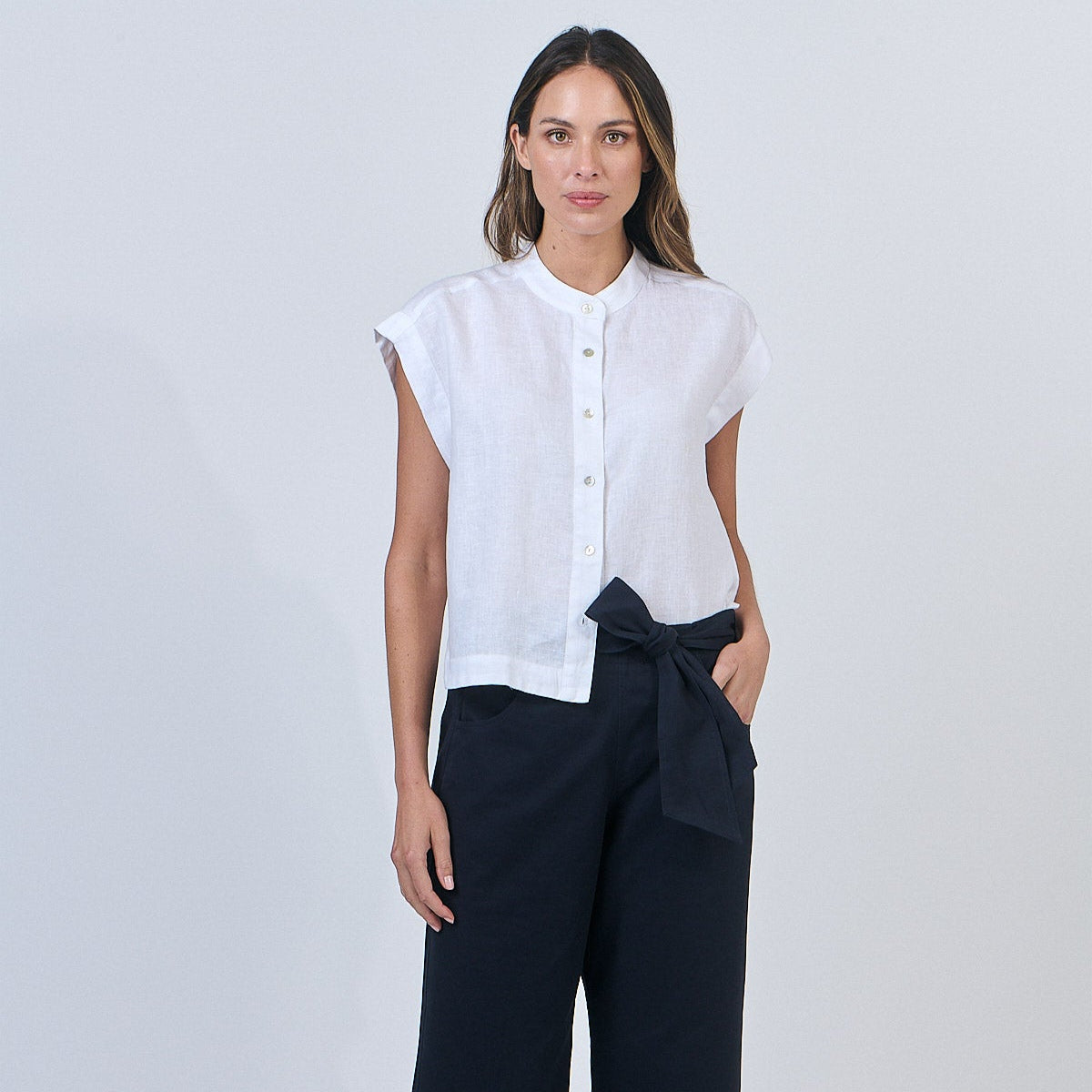 White linen top from Berrima's Overflow. Naturals by O&J.