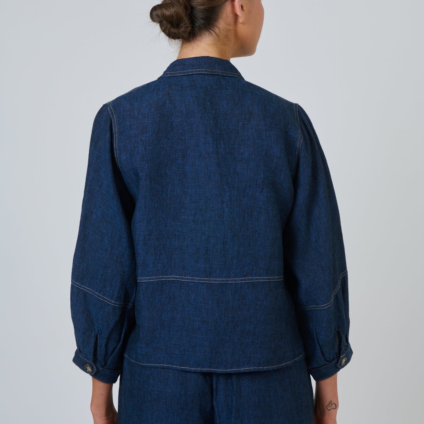 Naturals by O&J Linen jacket GA598 in Navy eclipse