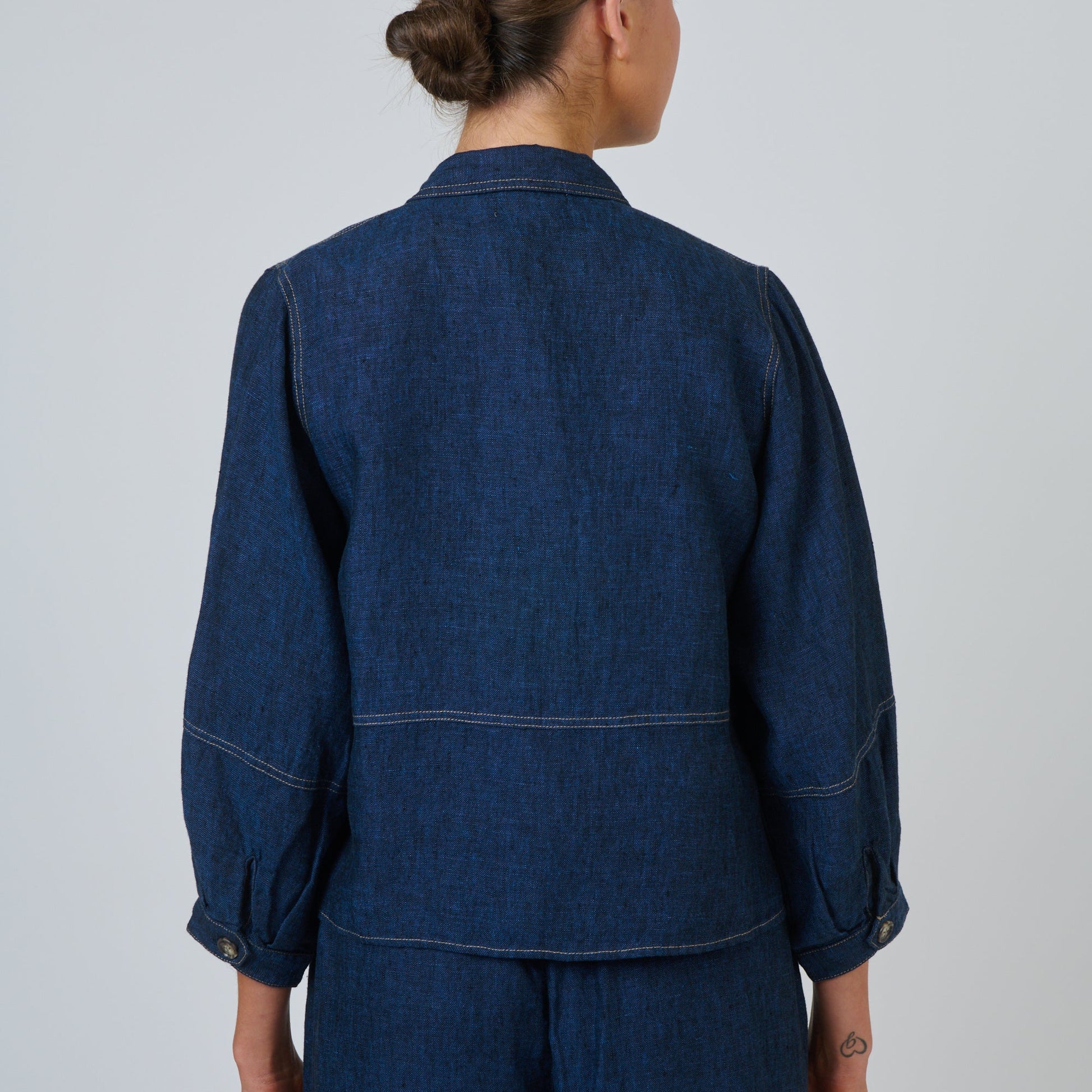 Naturals by O&J Linen jacket GA598 in Navy eclipse