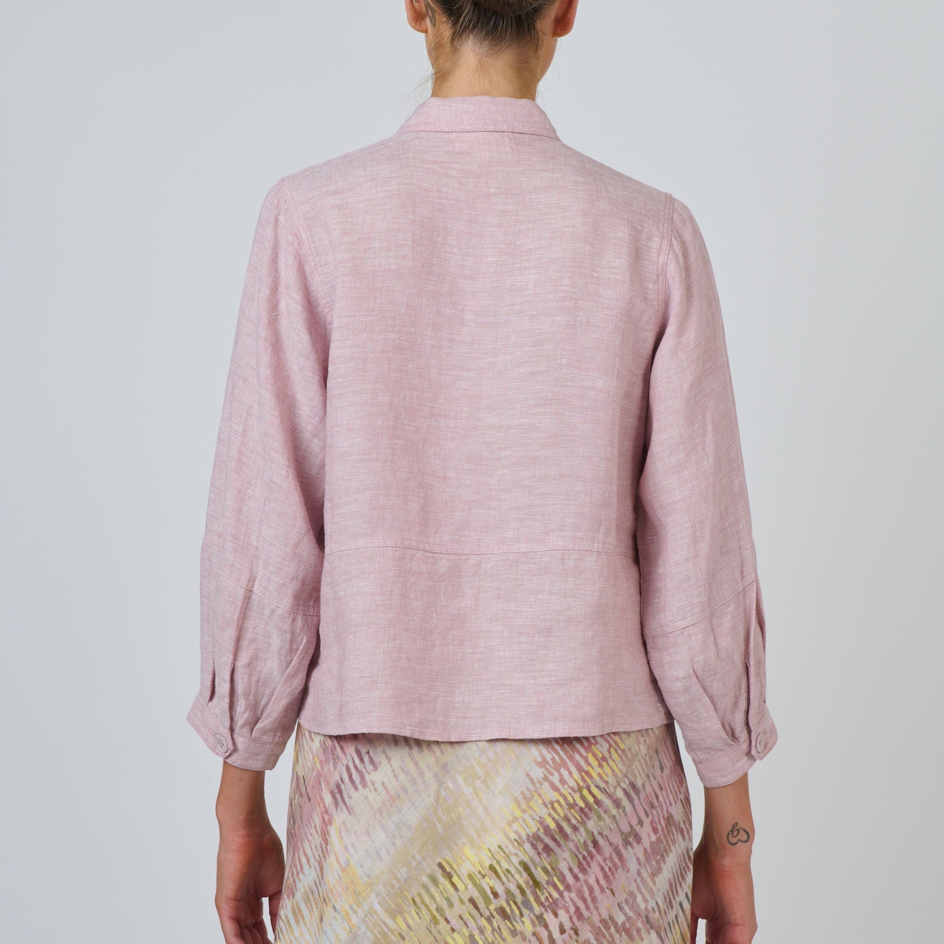 Naturals by O&J quality Cropped Linen Jacket in Radish GA58