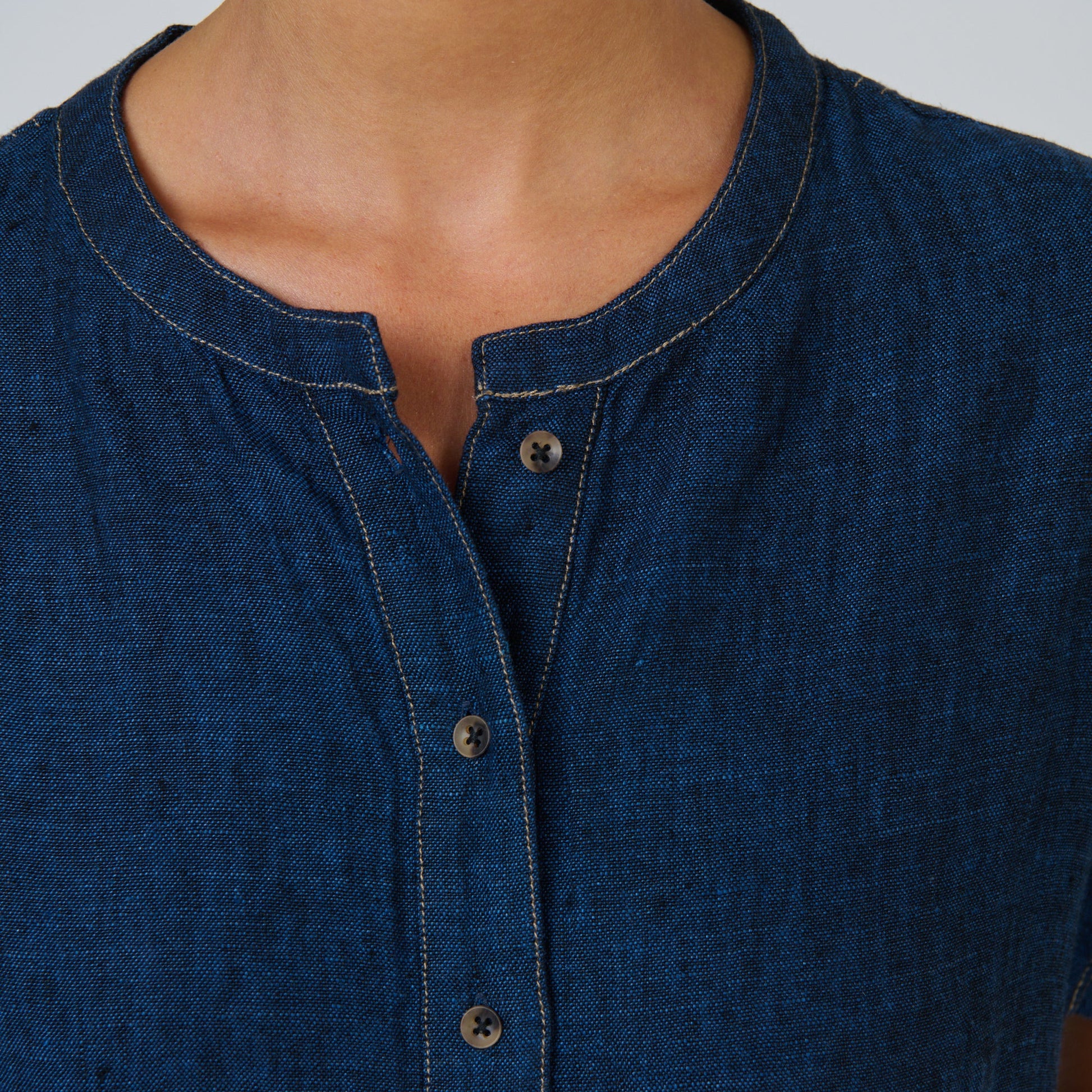 Naturals by O&J linen dress collarless 