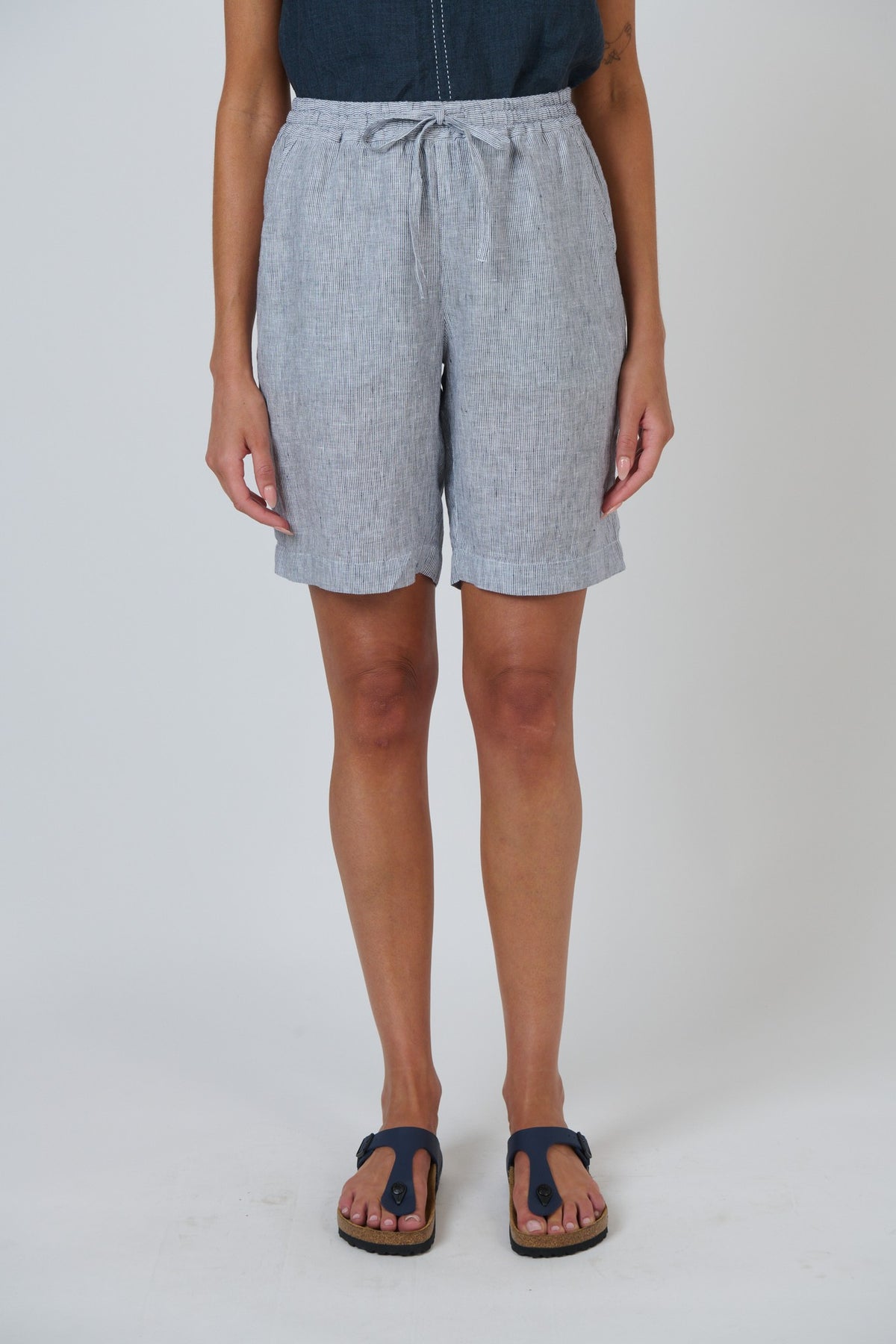 Naturals by O J Linen Shorts Sliver Front View Berrimas Overflow