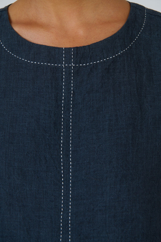 Naturals by O J Linen Top Gunsmoke Detail Berrimas Overflow