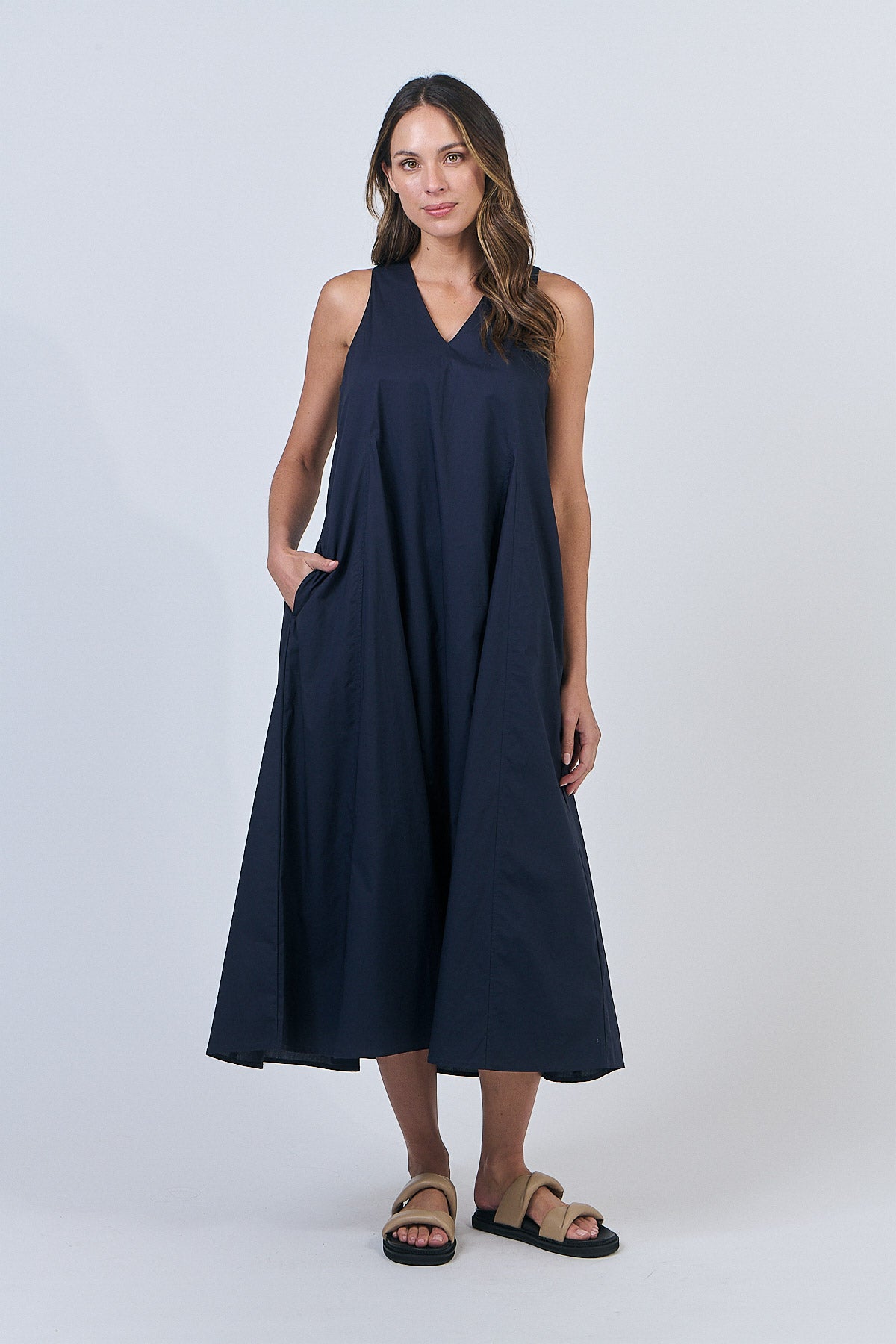 Naturals by o&j v neck dress in navy