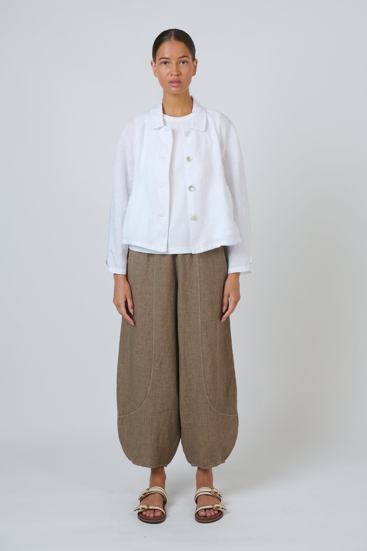 Naturals by O&J White Linen Jacket GA715