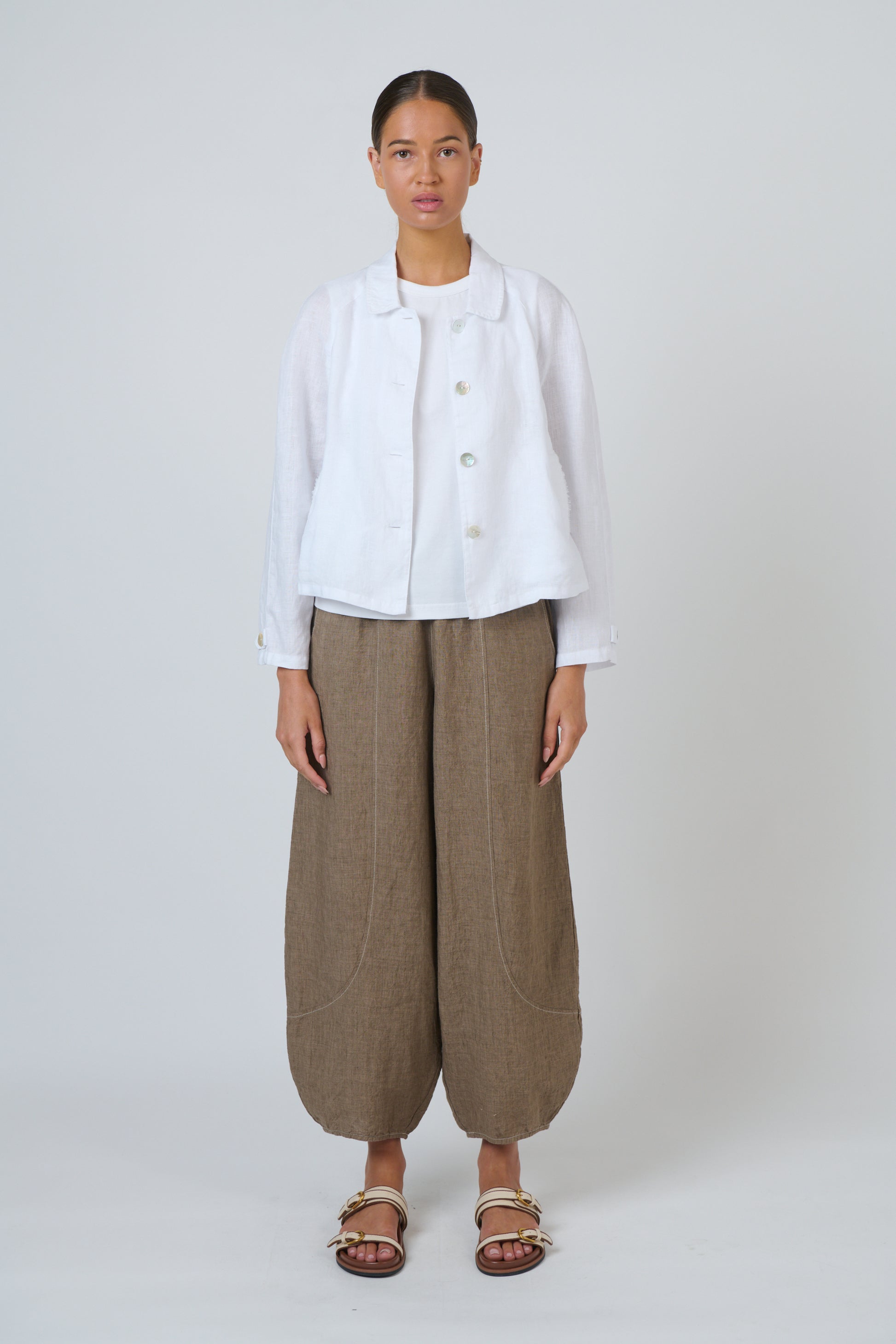 Naturals by O&J White Linen Jacket GA715