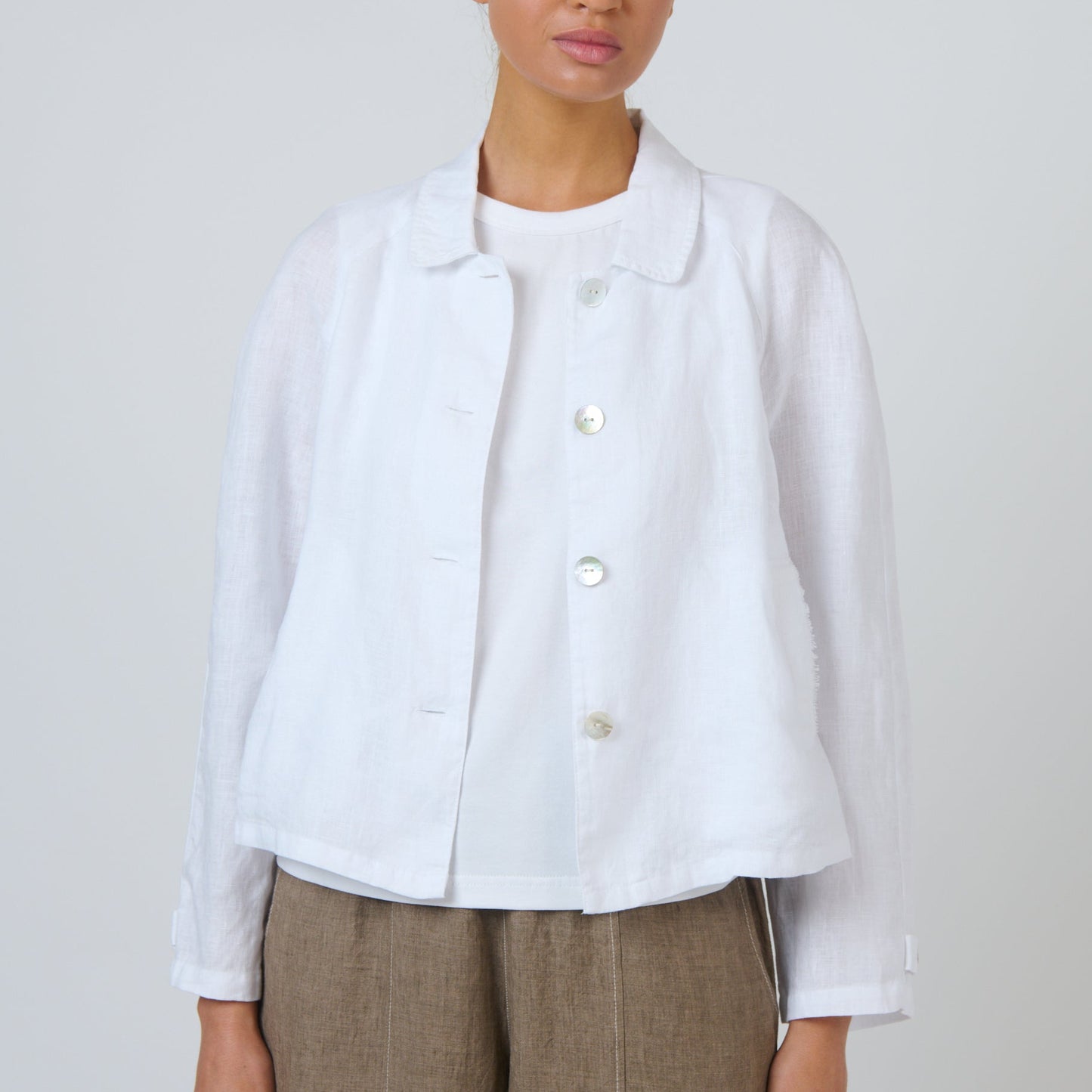 Naturals by O&J White Linen Jacket GA715 - elegant
