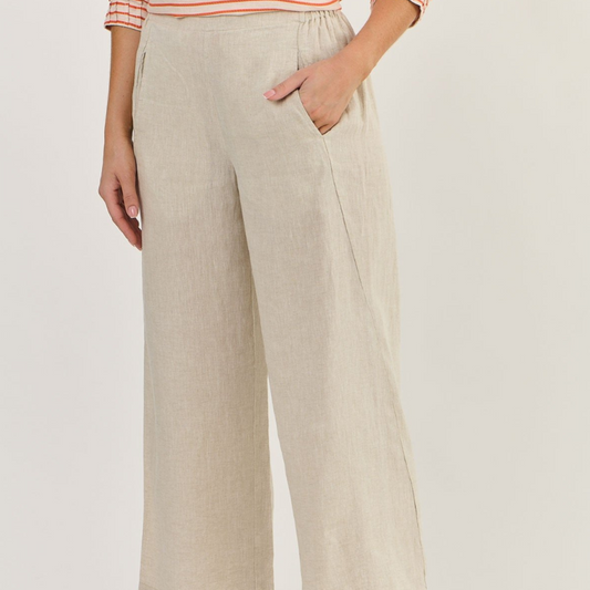 Naturals By O&J Linen Pants n Sand GA398 Berrima's Overflow