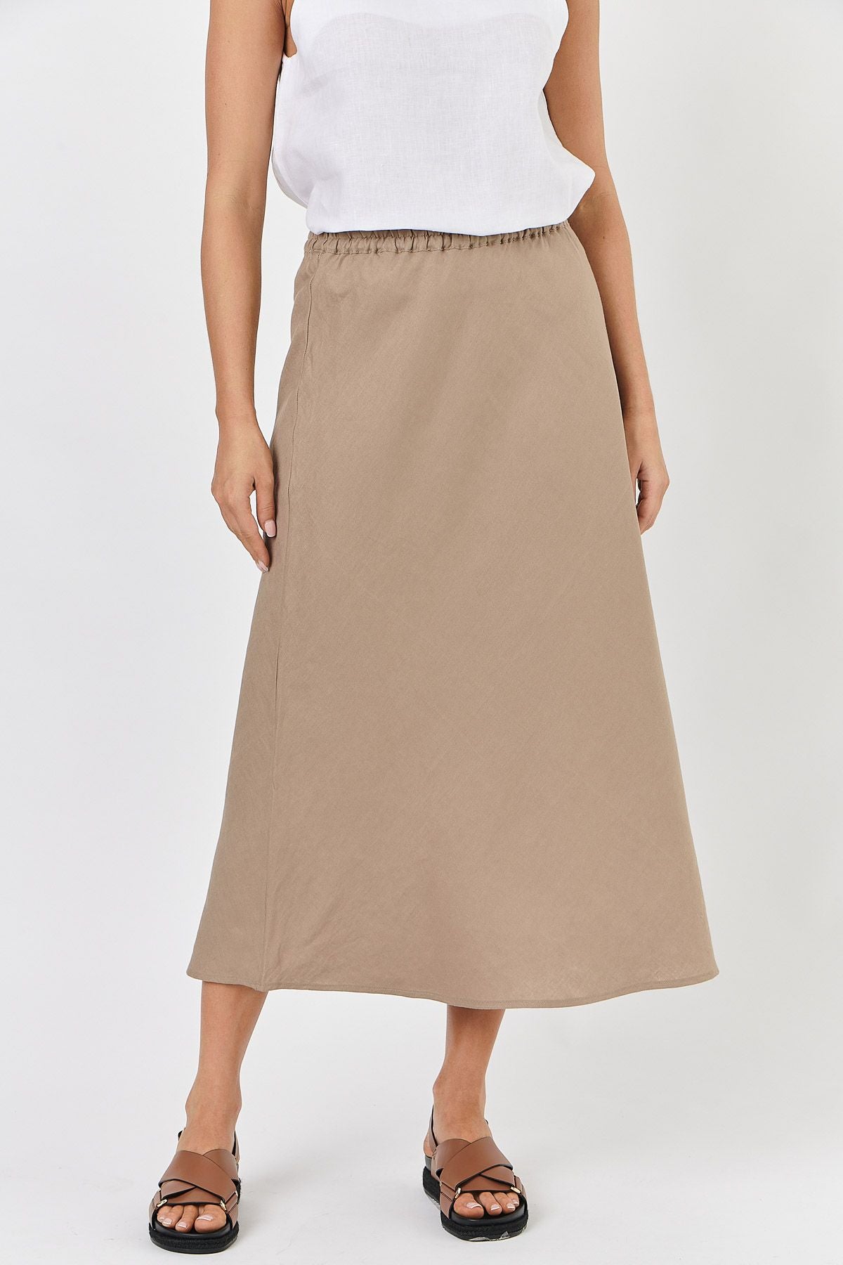 A line skirt linen best sale