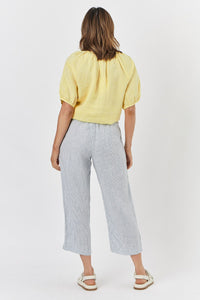 Naturals by O&J Linen Vee Neck Top in Yellow.