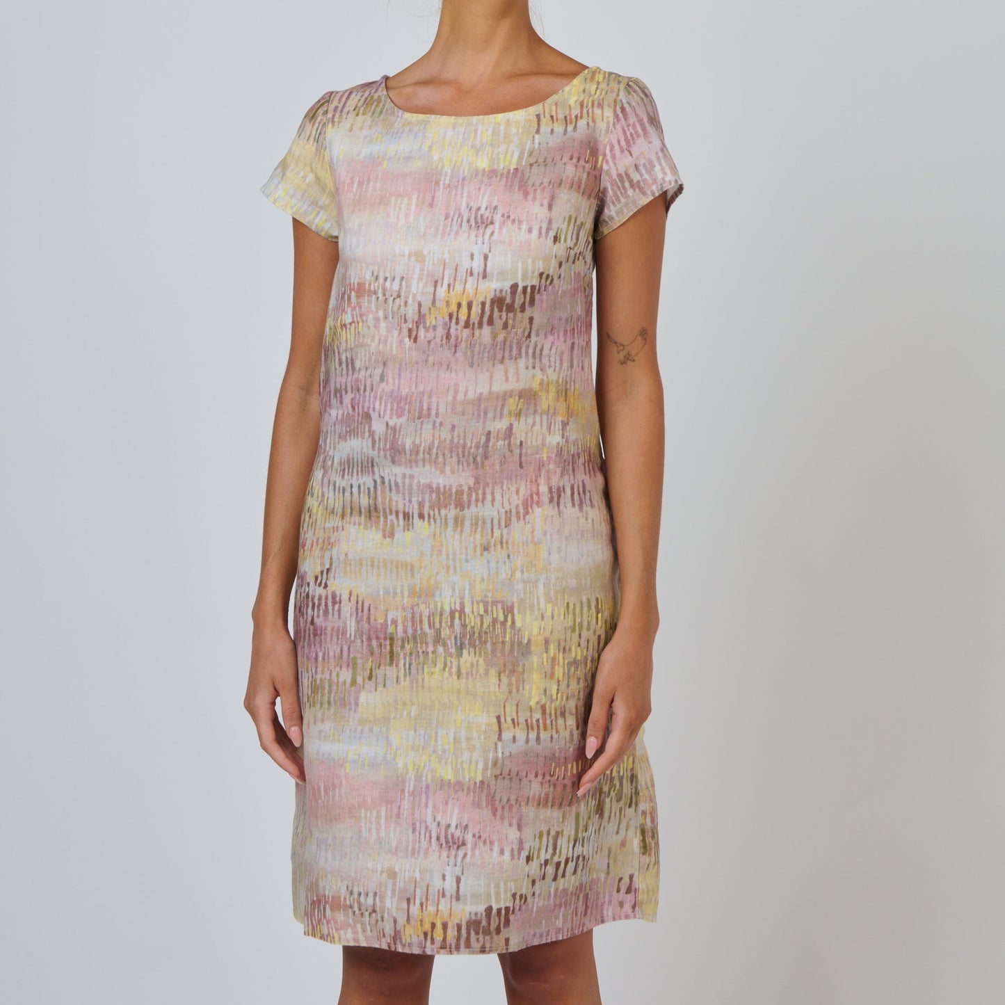 Naturals by O&J Linen dress with pockets in pinks