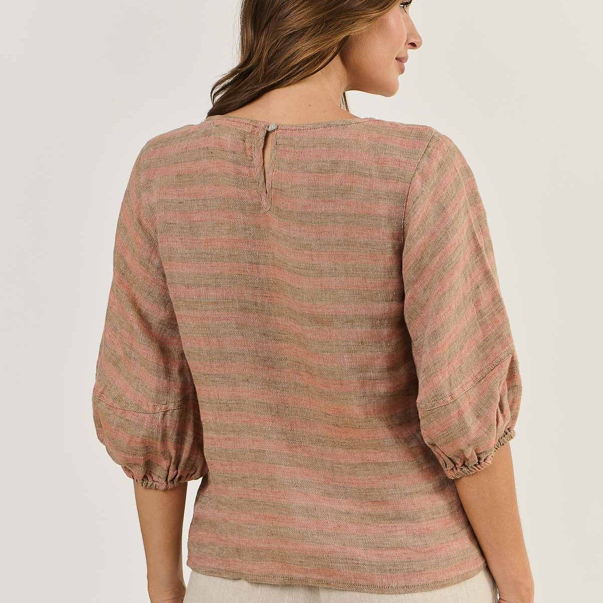 Linen top in brick from Naturals by O&J. Free Shipping.