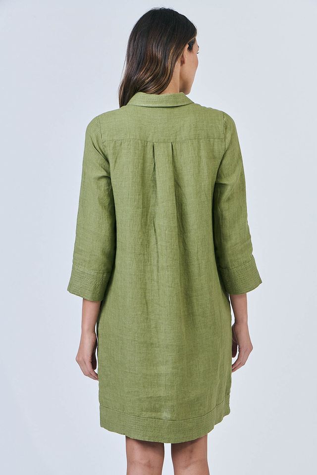 Naturals by O&J green linen dress