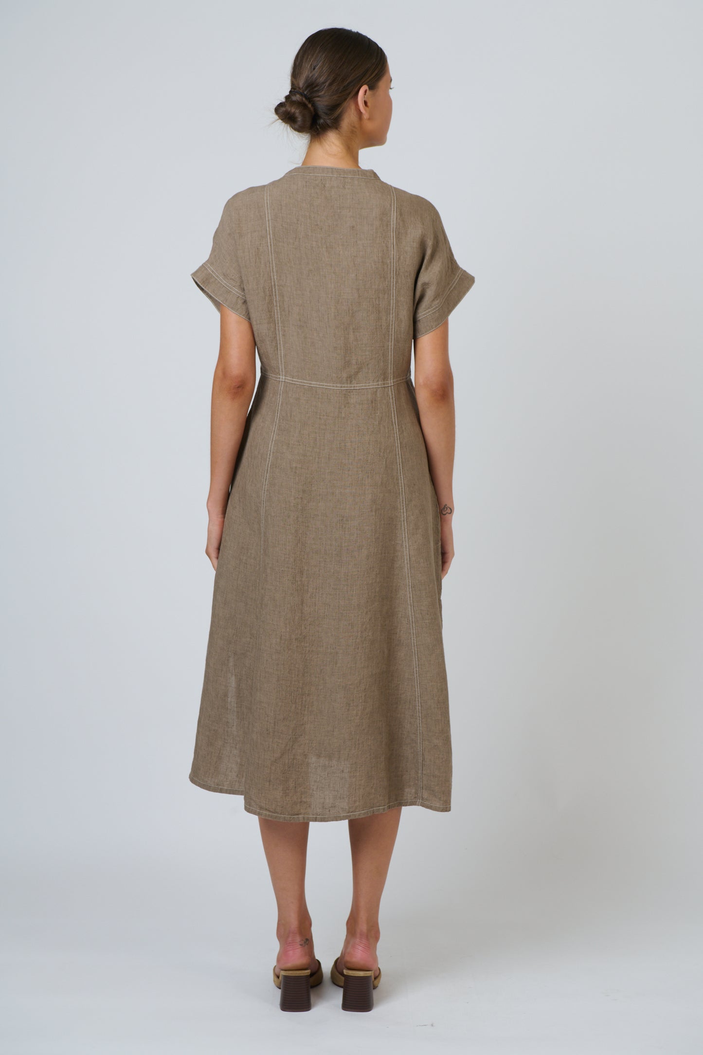 Naturals by O&J Linen dress in natural or Agate. Style GA612