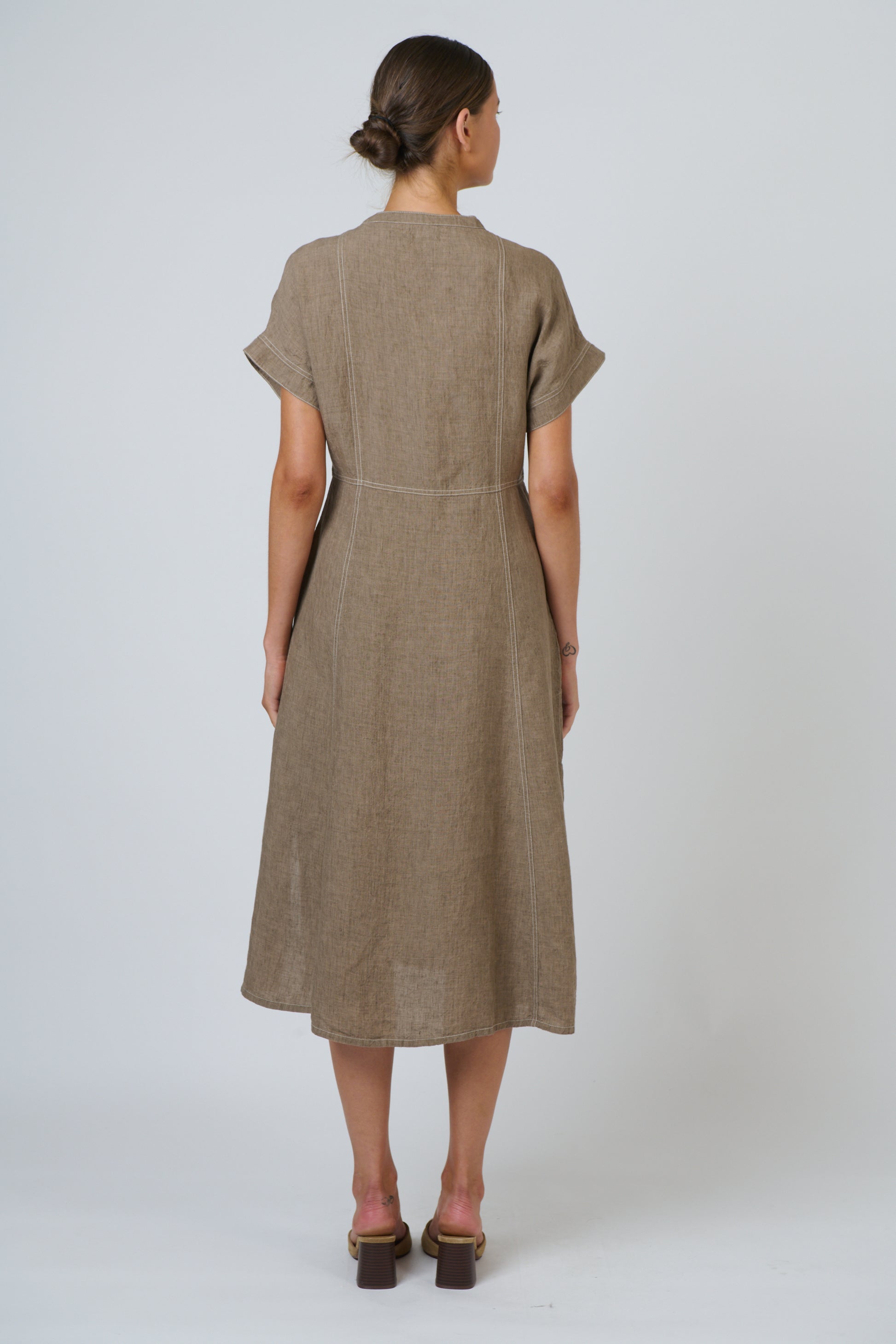 Naturals by O&J Linen dress in natural or Agate. Style GA612