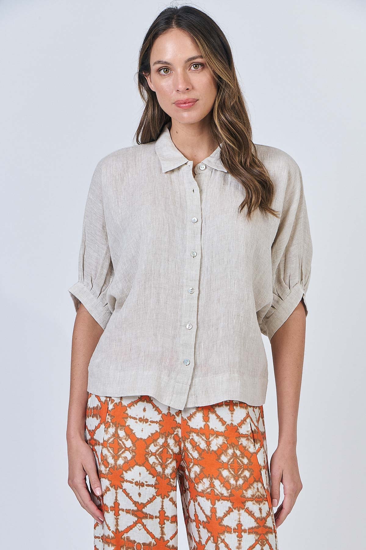 Naturals by O&J all natural fibres. Linen top in neutral.