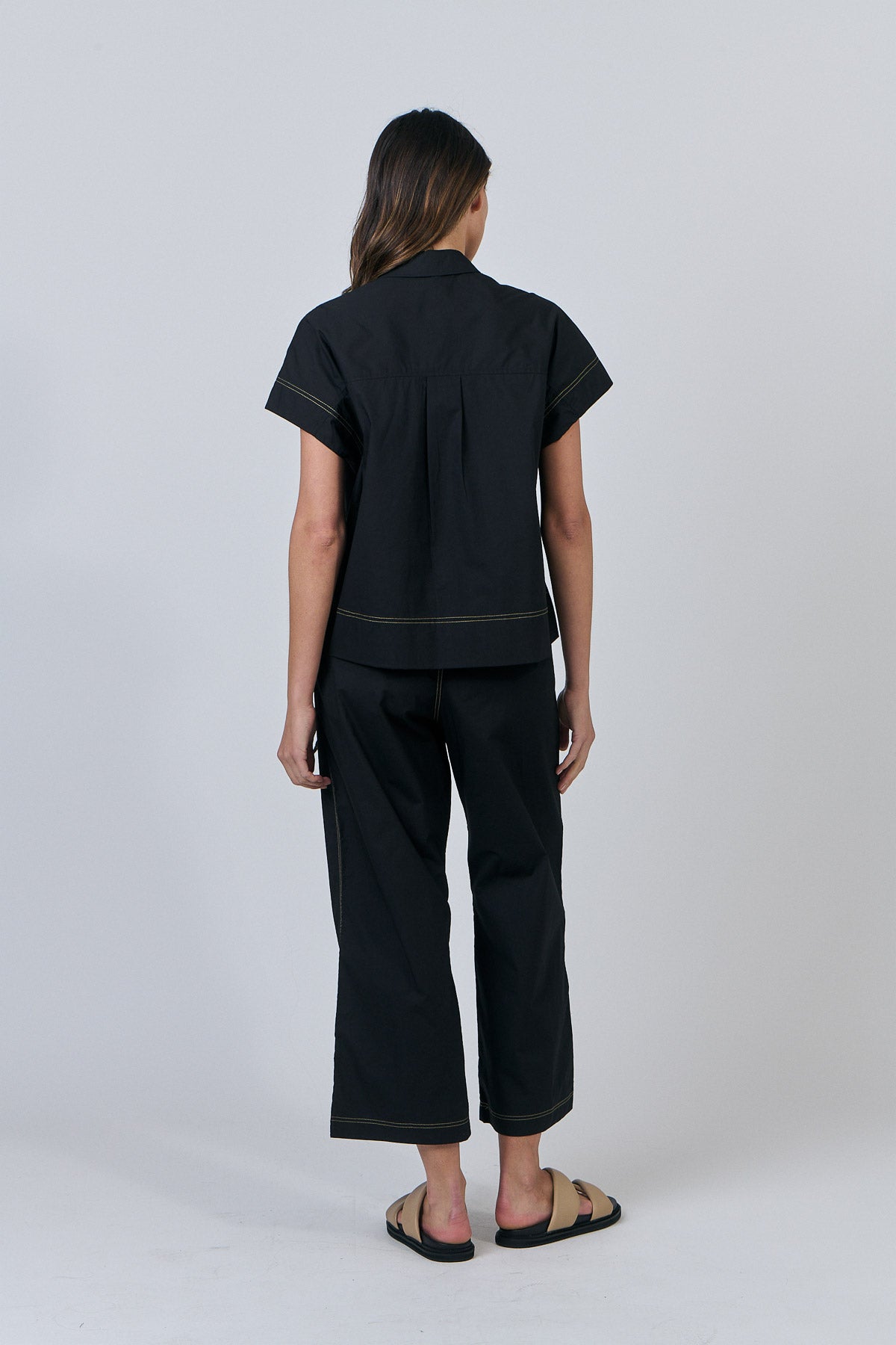 Naturals by O&J poplin cotton in black.