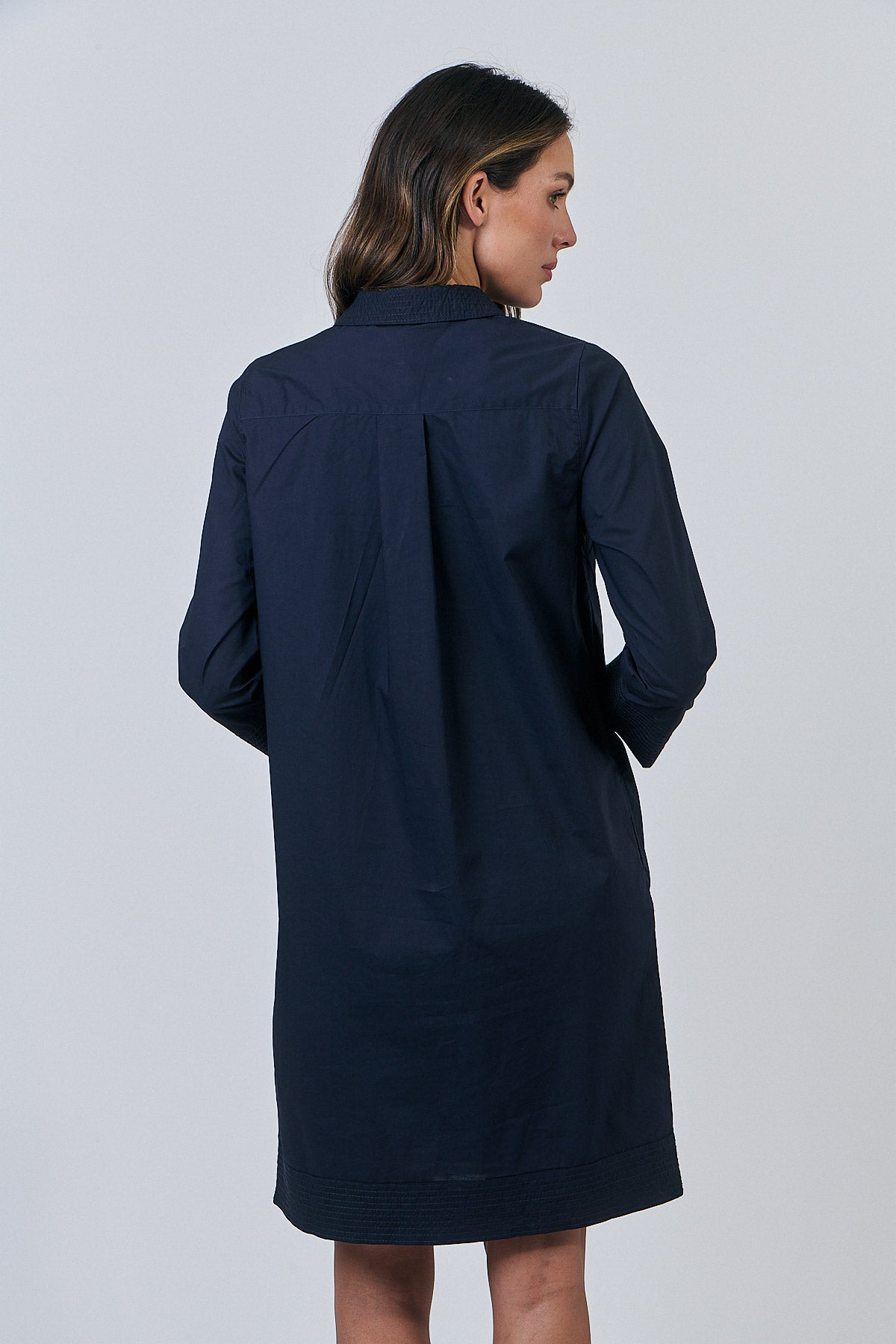 Naturals by O&J  organic cotton natural fibre dress in navy.