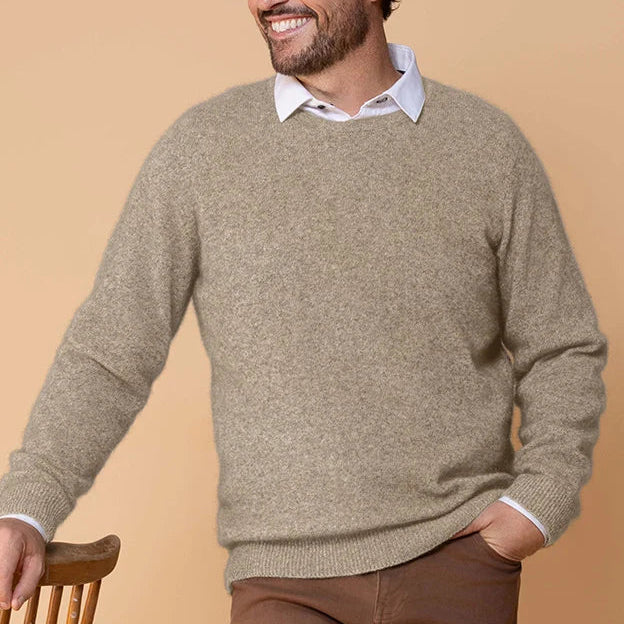 Men's possum jumper in natural