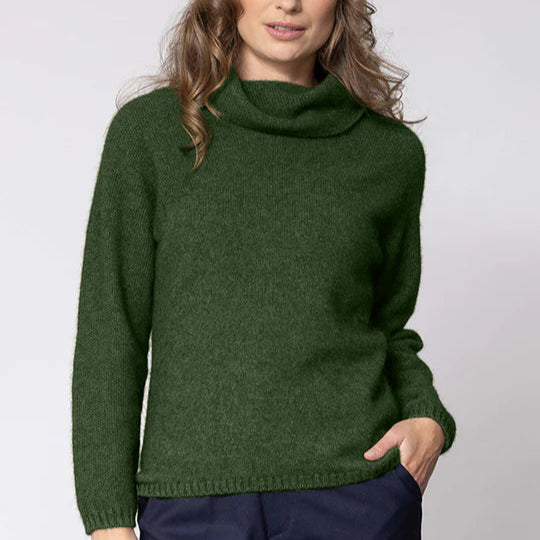 Quality Possum and merino Wool knitwear. from Noble Wilde. Women's cowl in green - jungle.