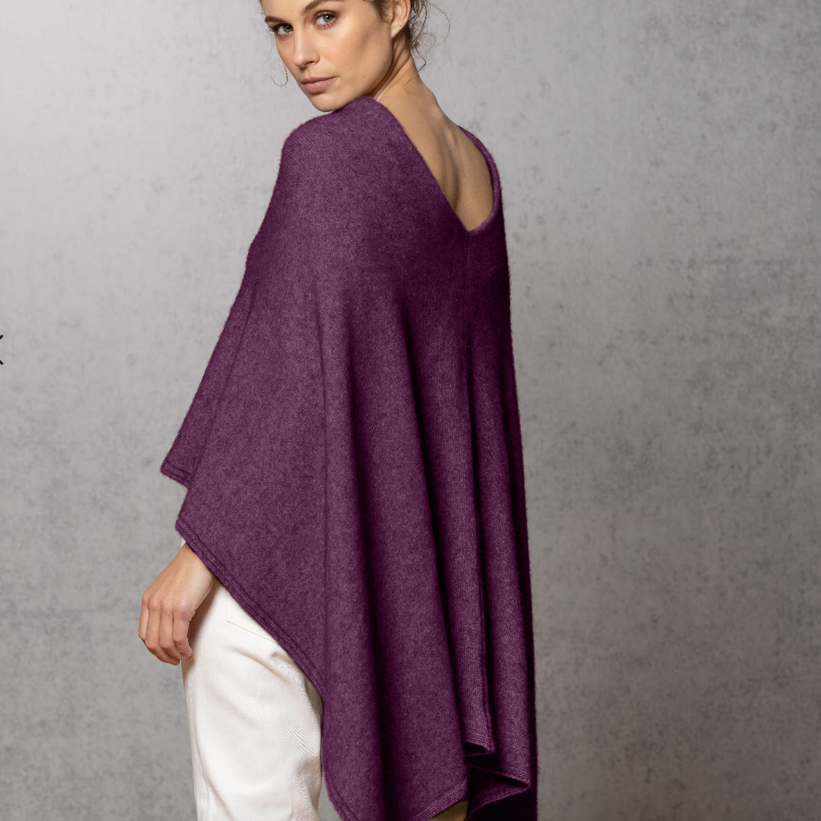 Women's possum poncho from Noble Wilde in purple
