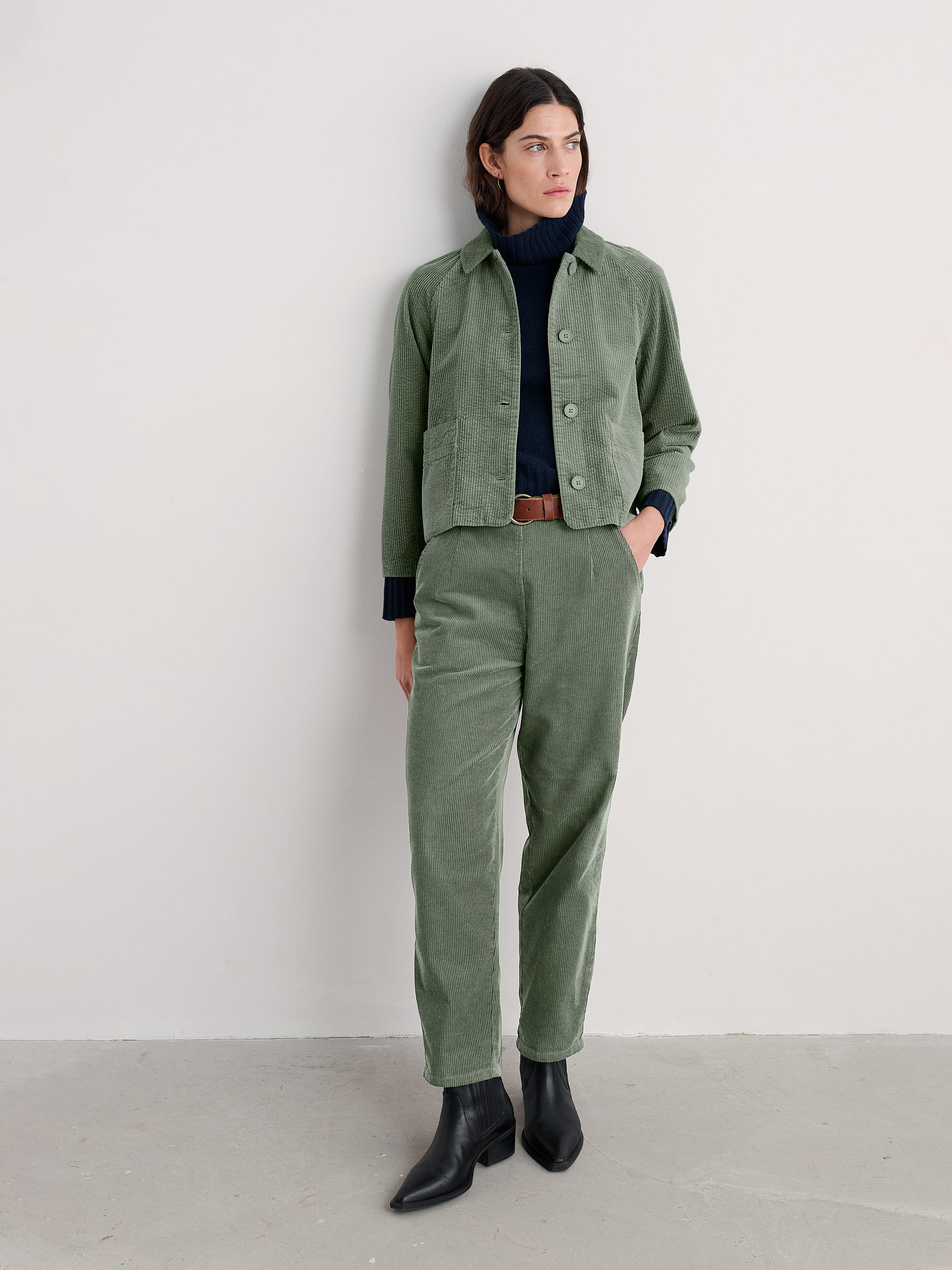 SeasaltOcen Mist Cord jacket in Dysty Green