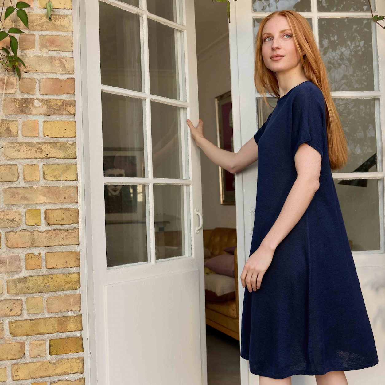 Mansted's Pilu Linen Hemp Dress in Navy