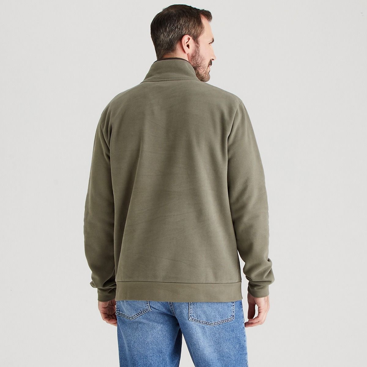 Men's quality cotton jumper with 1/4 zip