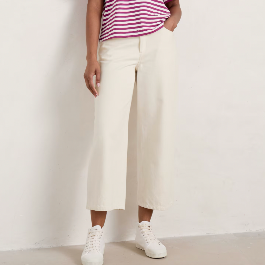 SEASALT's Barnes Crops Pants in Ecru Twill Slub