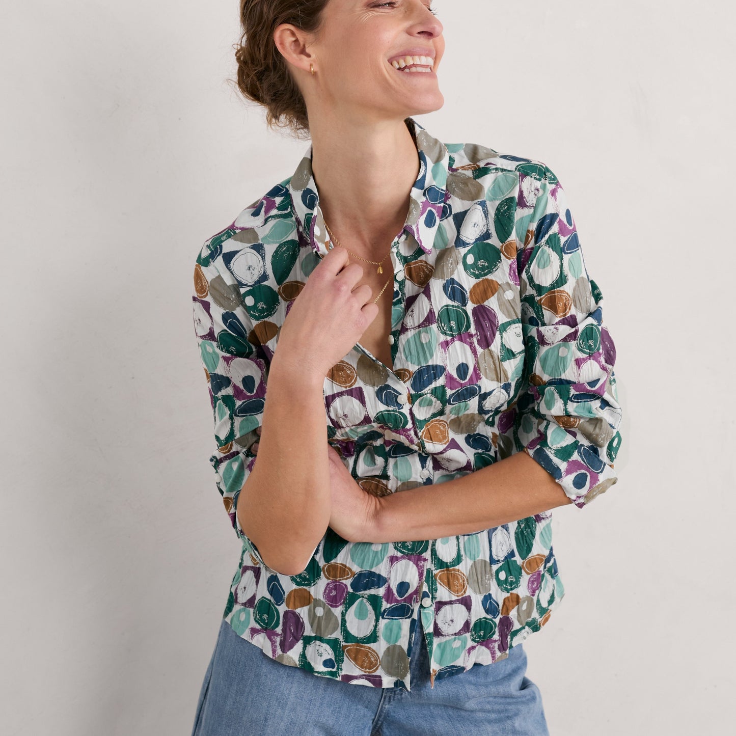 SEASALT's Larissa Shirt in Geo Pebbles Mix