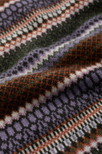 SEASALT's Percella Cove Vest in Weaving Needle Wisteria Mix, fairisle pattern close up